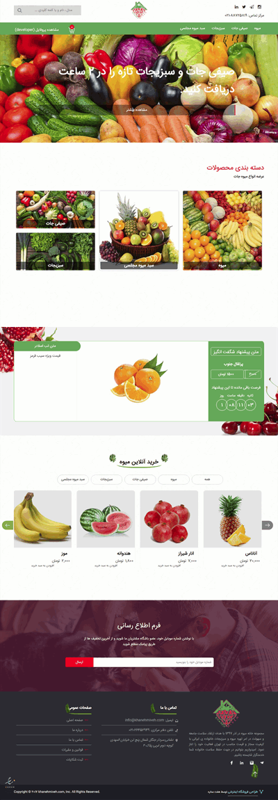 طراحی فروشگاه آنلاین میوه